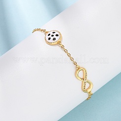 Спортивные браслеты с латунными микрокристаллами кубических цирконий в форме бесконечности&nbsp;LS-BJEW-D386-01E-G