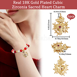 6шт латунные подвески с микропаве и кубическим цирконием&nbsp;ZIRC-BBC0002-20