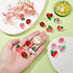 16 шт. 10-х цветные прозрачные резиновые и акриловые 3D-подвески в виде фруктов&nbsp;FIND-YW0006-04