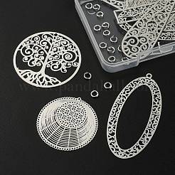 10шт 5 стильные латунные филигранные подвески&nbsp;KK-YW0001-49