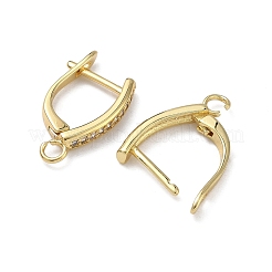 Латунные серьги-кольца из прозрачного кубического циркония&nbsp;KK-H256-18G