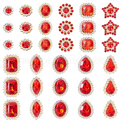 100 шт. пришивные стразы в форме капли/сердца/звезды&nbsp;GACR-TA0001-07B