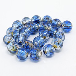 Ручной серебряная фольга стекло бусиныПроизводим круглые бусины нити&nbsp;FOIL-L008-01A