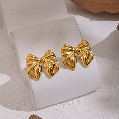 Серьги-гвоздики из нержавеющей стали 304 с бантом&nbsp;ON6549