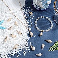 30 шт. гальванизированные спиральные подвески-ракушки&nbsp;SSHEL-SC0001-29B