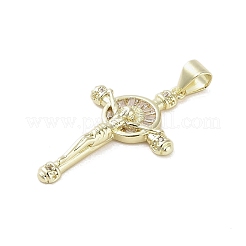 Настоящие 18к позолоченные латунные подвески с микропаве и кубическим цирконием&nbsp;KK-A209-08G-02