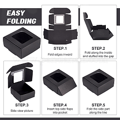 100 шт. коробки для хранения из крафт-бумаги с видимым окном&nbsp;CON-BC0007-24A