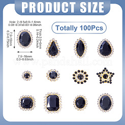 100 шт. пришивные стразы в форме капли/сердца/звезды&nbsp;FIND-TA0006-69A