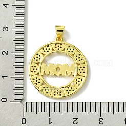 Подвески из латуни с микропаве ко Дню матери и кубическим цирконием&nbsp;KK-H472-04G-03