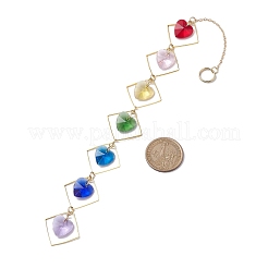 Подвесные украшения из латуни в форме ромба&nbsp;HJEW-JM01927-01