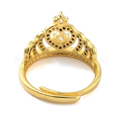 Регулируемые кольца с прозрачной коронкой и цирконием&nbsp;RJEW-L120-017G-02