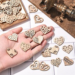 100 шт. незавершенные пустые деревянные ломтики&nbsp;WOOD-YW0001-60