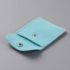 Квадратная бархатная шкатулка для драгоценностей с кнопкой CON-WH0088-77A-05