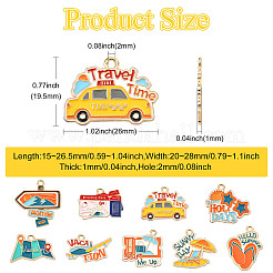 18 шт. 9 стиля подвески из сплава и эмали на туристическую тематику&nbsp;FIND-CJ0004-66