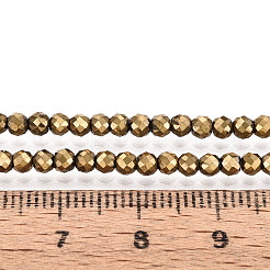 Стеклянные бусины с гальваническим покрытием &nbsp;X-GLAA-H021-01B-FP07