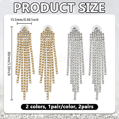 2 пара сережек-гвоздиков с кристаллами и стразами двух цветов&nbsp;EJEW-GO0002-14