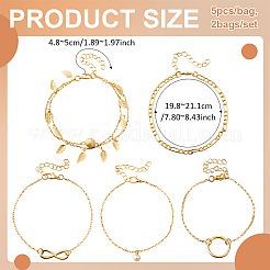 2 упаковка 10 шт. браслеты на ногу из железа&nbsp;AJEW-HY0002-65B