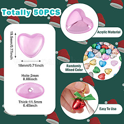 50шт непрозрачные акриловые бусины с покрытием&nbsp;PACR-TA0001-23