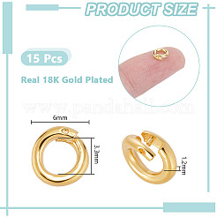 15 шт. 925 соединительных кольца из стерлингового серебра с фиксатором&nbsp;STER-GA0001-19