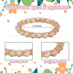 Граненые рондели ручной работы с внутренним цветком&nbsp;BJEW-SW001579-05