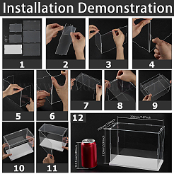 Витрины для пластиковых минифигурок с белыми основаниями&nbsp;ODIS-WH0043-151A
