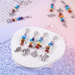 Подвески с подвесками из драгоценных камней чакра&nbsp;HJEW-TAC0028