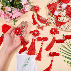 12 пара 12 стилей заколок для волос из полиэстера с кожей аллигатора в новогоднюю тематику&nbsp;PHAR-CA0001-007