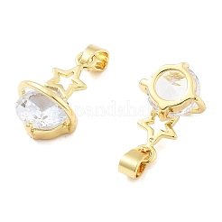 Подвески из латуни «Планета» с микропаве и кубическим цирконием&nbsp;KK-M325-10G