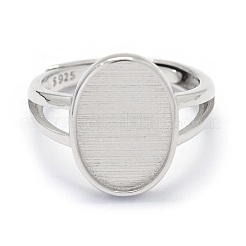 Регулируемые детали кольца на палец из стерлингового серебра с 925 родиевым покрытием STER-E061-12P