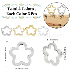 20шт. 4-цветная литая рамка для бусин&nbsp;FIND-SC0017-71