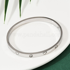 Браслеты из нержавеющей стали 201 со стразами для женщин&nbsp;LS-BJEW-B138-04P