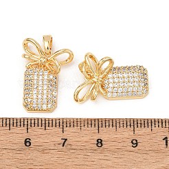 Латунные микропаве прозрачные подвески с фианитом&nbsp;KK-G543-19G-01