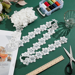 3.8~4 ярд двухслойной оранжевой АБС-ленты с цветочным кружевом&nbsp;OCOR-MA0001-33A