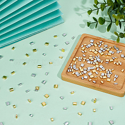 180шт 4 стиля стеклянные бусины с 2 отверстиями&nbsp;SEED-ME0001-09B