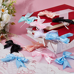 24 шт. 6-цветные полиэстеровые закладки с бантом и прозрачным акрилом&nbsp;AJEW-FH00038