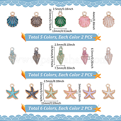 32шт 16 стиля подвески из сплава с эмалью&nbsp;ENAM-UN0001-21