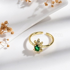 Кольца-манжеты для женщин с покрытием из латуни с микропаве из кубического циркония&nbsp;RJEW-M028-93G