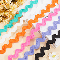 12 ярд полиэстеровой волнистой ленты для отделки бахромой в 6 стилях&nbsp;OCOR-GF0003-28