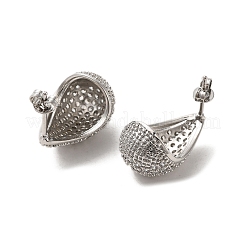 Латунные микро проложить серьги стержня кубического циркония&nbsp;EJEW-G381-04P