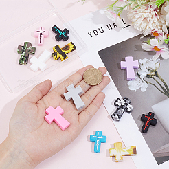 12шт 12 цвета крест силиконовые фокусные бусины&nbsp;SIL-SC0002-90