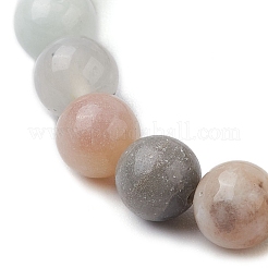 Эластичные браслеты из круглых натуральных цветов амазонита диаметром 8 мм&nbsp;BJEW-JB10217-03