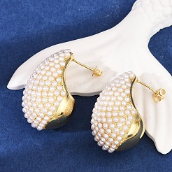 Серьги-гвоздики из латуни в форме каплевидной формы&nbsp;KK-U058-67G