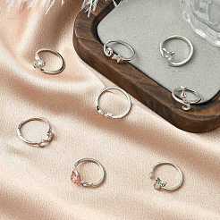 8 шт. 8 стиля кольца-манжеты из сплава&nbsp;RJEW-CJ0001-02