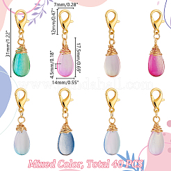 40шт стеклянные подвески украшения&nbsp;HJEW-GA0001-49