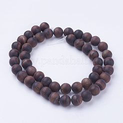 Матовые натуральные тигровые глазки&nbsp;G-G735-11F-8mm