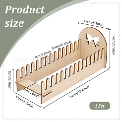 Полые деревянные подставки с бантом для держателя карт&nbsp;ODIS-WH0031-03