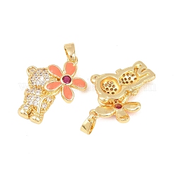 Латунные микропаве прозрачные подвески с фианитом&nbsp;KK-F931-19G