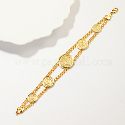 Винтажные латунные браслеты-цепочки с круглыми звеньями в европейском стиле для женщин.&nbsp;ZS6290