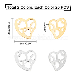 40 шт. 2-х цветные кабошоны из нержавеющей стали 304&nbsp;STAS-DC0001-20