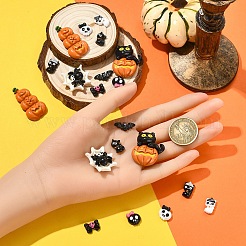 20 шт. 10 стиля Хэллоуин непрозрачные смоляные кабошоны&nbsp;CRES-YW0002-58